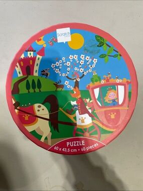 Scratch Kids Puzzle - Pink & Blue Fairy Tale Carriage (60 pcs)